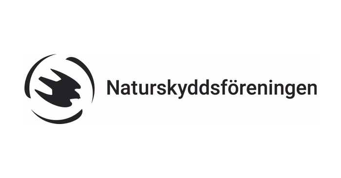 svartvit logo för naturskyddsföreningen med en fågel